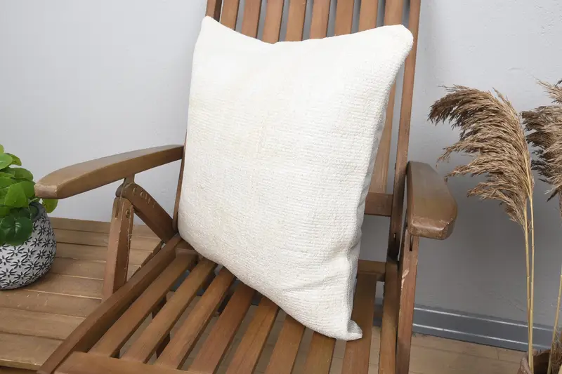 Accent Cushion Cover, Aztec Pillow, 20x20 Beige Cushion Cover, Boho Pillow Sham Cover, Pillow, Vintage Kilim Throw Pillow, Interior Designer Pillow - 3