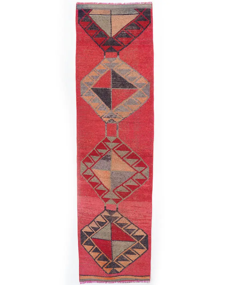 Kırmızı Halı, 2,9x10,6 ft Canlı Dekor