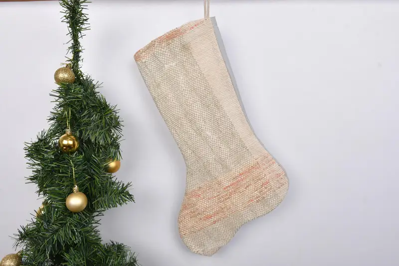 Patrón de adornos navideños festivos, calcetín navideño de 7 pulgadas de ancho