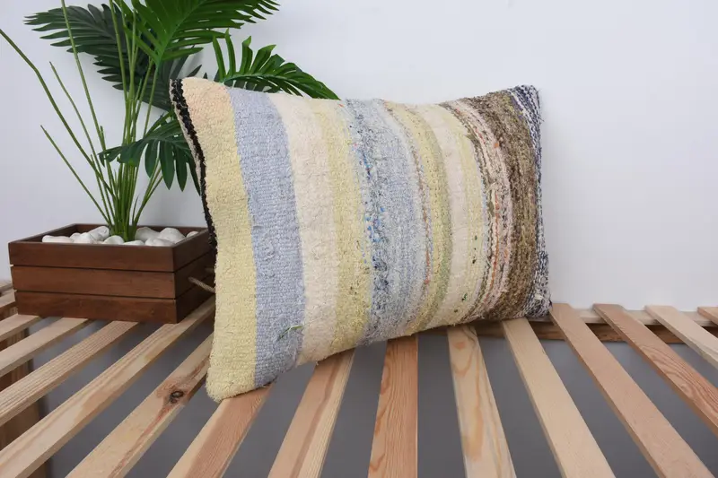 Antique Pillows, Garden Pillow Case, Kilim Pillow, Christmas Cushion Case, Pillow Sham, 16x24 Blue Cushion Case, Gift Pillow - 4