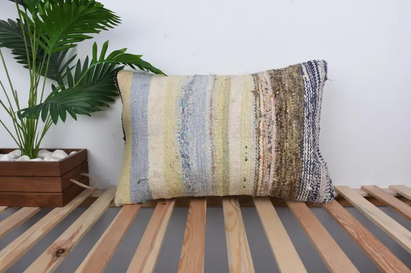 Antique Pillows, Garden Pillow Case, Kilim Pillow, Christmas Cushion Case, Pillow Sham, 16x24 Blue Cushion Case, Gift Pillow - 1
