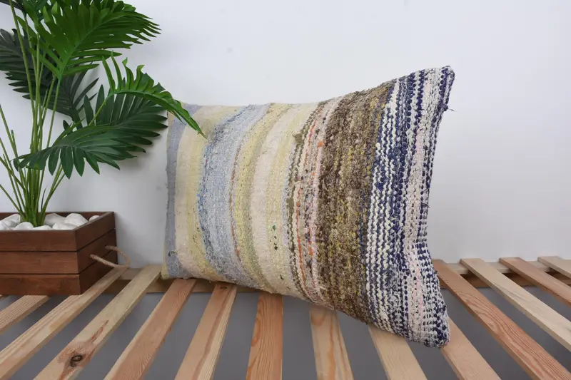Antique Pillows, Garden Pillow Case, Kilim Pillow, Christmas Cushion Case, Pillow Sham, 16x24 Blue Cushion Case, Gift Pillow - 5