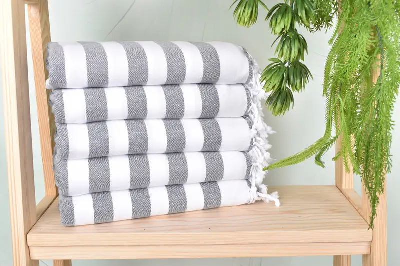 68x36 Cotton Striped Towel, Bridesmaid Gift Towel, Custom Wedding Gifts, Soft towel, Bathroom Towel, Organic cotton peshtemal for spa and beach - 2
