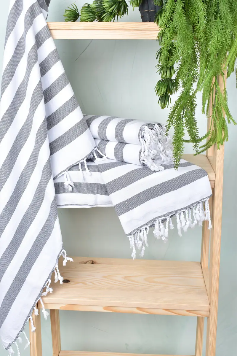 68x36 Cotton Striped Towel, Bridesmaid Gift Towel, Custom Wedding Gifts, Soft towel, Bathroom Towel, Organic cotton peshtemal for spa and beach - 6