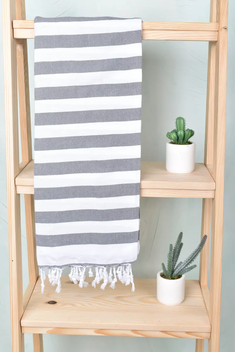 68x36 Cotton Striped Towel, Bridesmaid Gift Towel, Custom Wedding Gifts, Soft towel, Bathroom Towel, Organic cotton peshtemal for spa and beach - 8