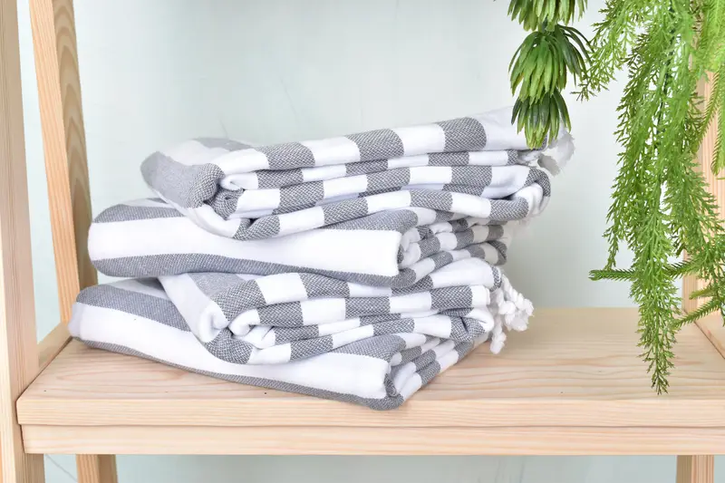 68x36 Cotton Striped Towel, Bridesmaid Gift Towel, Custom Wedding Gifts, Soft towel, Bathroom Towel, Organic cotton peshtemal for spa and beach - 7