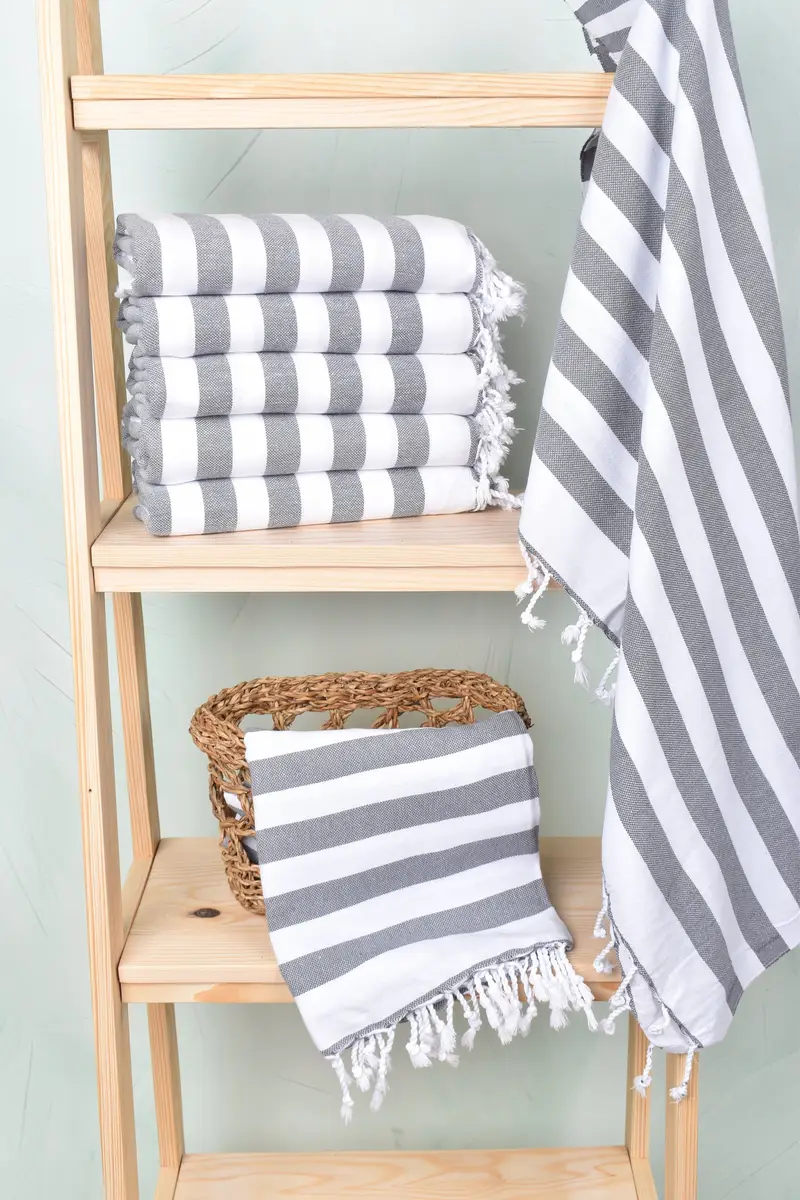 68x36 Cotton Striped Towel, Bridesmaid Gift Towel, Custom Wedding Gifts, Soft towel, Bathroom Towel, Organic cotton peshtemal for spa and beach - 3