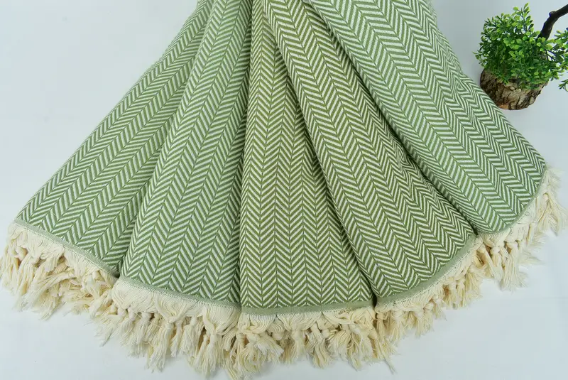 Reina de manta turca, toalla de chevron de algodón 92x76, favores de despedida de soltera, manta estética, regalo de novia, favores de boda, colchoneta - 4
