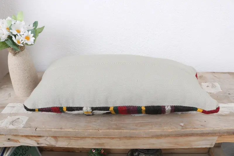 Vintage Kilim Throw Pillow, Ottoman Pillow Case, Boho Pillow, Turkish Kilim Pillow, Couch Pillow Sham, 8x16 Brown Pillow, Pillow Case, Retro Cushion - 7