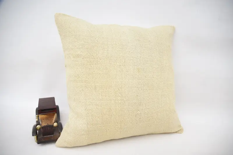 Vintage Kilim Pillow, Authentic Pillow Cover, Cushion Case, Antique Pillows, Ottoman Pillow Sham, Vintage Kilim Throw Pillow, 16x16 Beige Pillow - 2