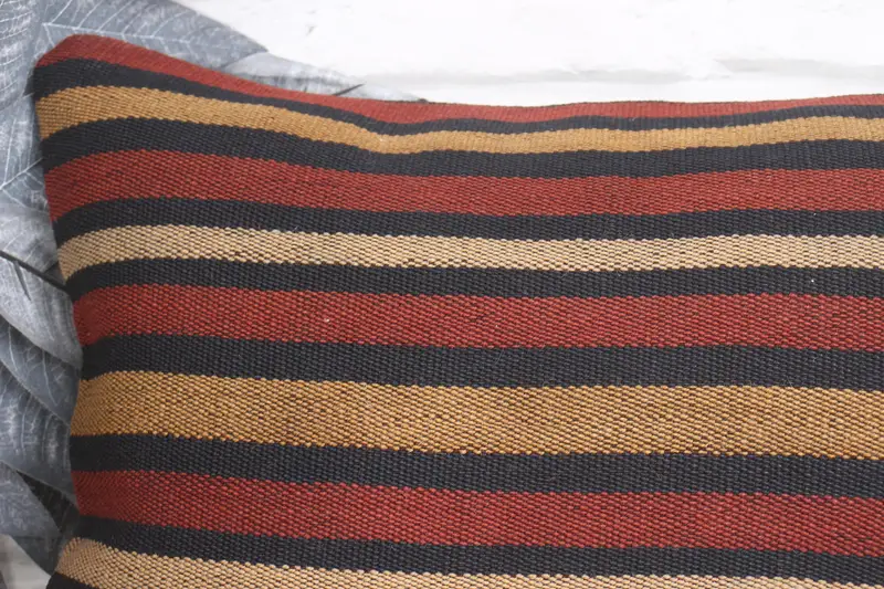 Cushion Cover, Decorative Bolster Pillow, Vintage Pillow Cover, Turkish Pillow, 12x20 Beige Pillow, Vintage Pillow, Turkish Kilim Pillow - 2