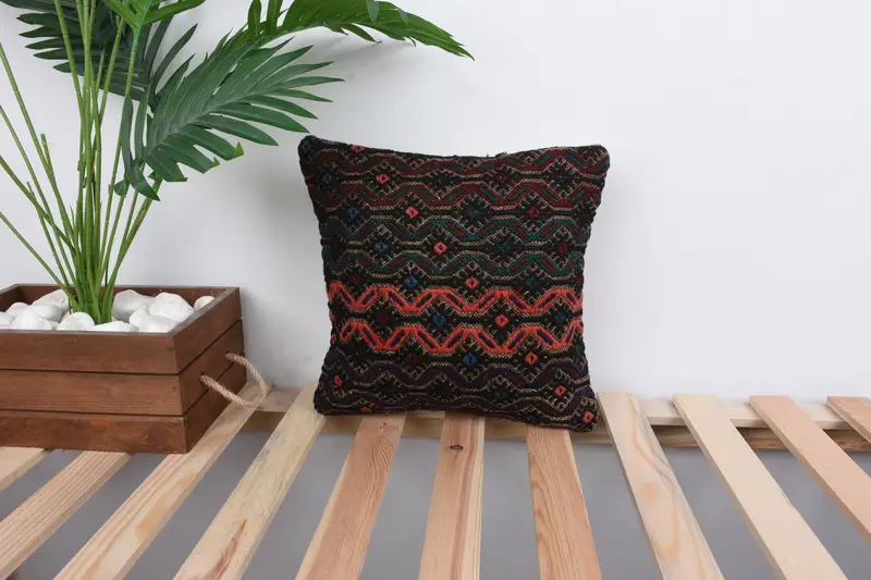 12x12 Green Pillow Sham, Gift Pillow, Vintage Pillow, Pillow Sham, Kilim Cushion Sham, Boho Throw Pillow Sham, Lounge Throw Cushion - 1