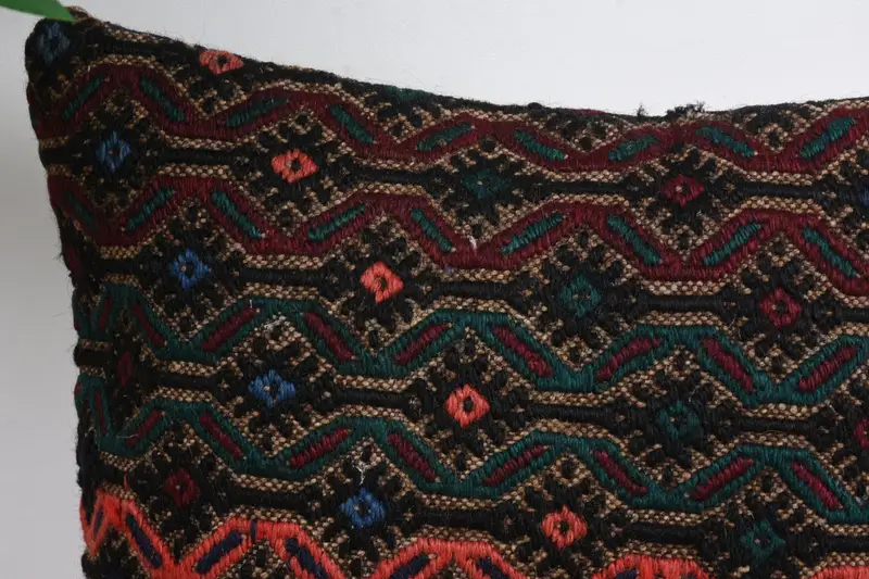12x12 Green Pillow Sham, Gift Pillow, Vintage Pillow, Pillow Sham, Kilim Cushion Sham, Boho Throw Pillow Sham, Lounge Throw Cushion - 2