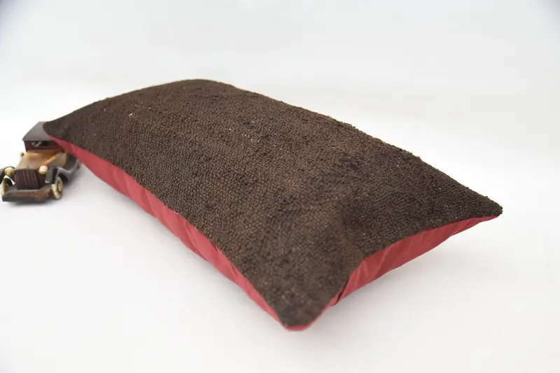 Pillow, Turkish Bench Cushion Cover, Ethnic Pillow Sham, Ethnical Kilim Rug Pillow, 12x24 Brown Cushion Cover, Home Decor Pillow, Antique Pillows - 6