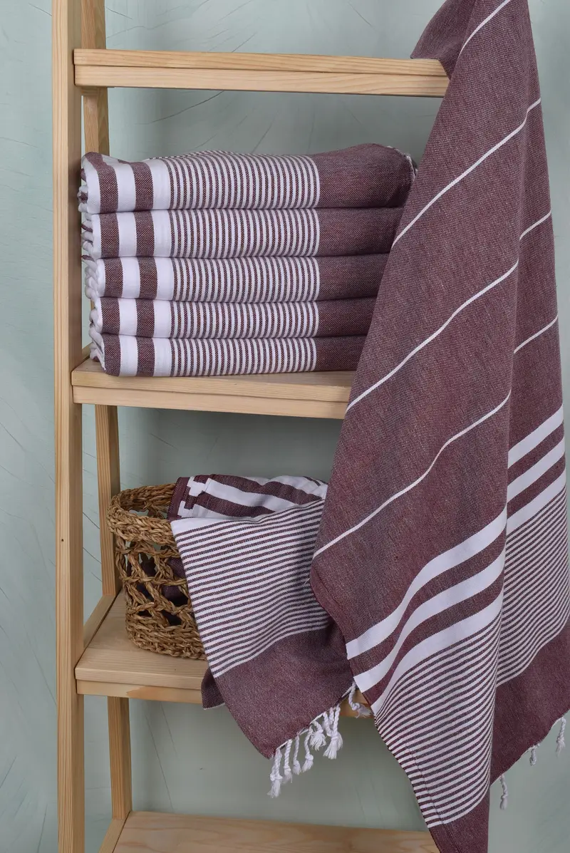 Personalized Beach Towel, Bride Gift, Lightweight Turkish towel for beach, Wedding Favors, Gifts For Him, Spa Gift Towel, 70x40 Cotton Striped Towel - 3