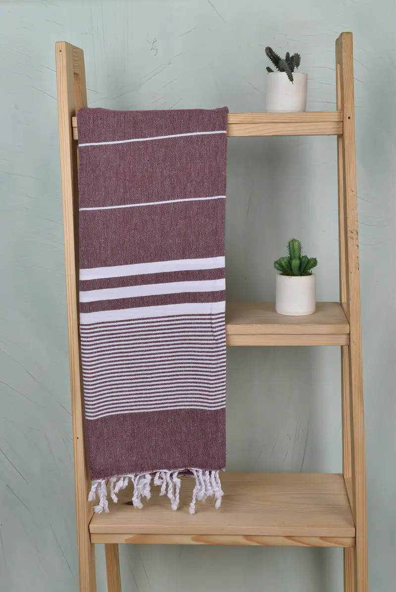 Personalized Beach Towel, Bride Gift, Lightweight Turkish towel for beach, Wedding Favors, Gifts For Him, Spa Gift Towel, 70x40 Cotton Striped Towel - 8