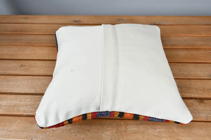 Couch Pillow, Pillow Cover, Tapestry Cushion Case, Kilim Pillow, Kilim Cushion Sham, Retro Throw Cushion, 12x12 Red Cushion Case, Throw Kilim Pillow - 5