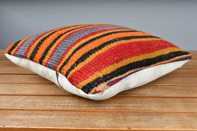 Couch Pillow, Pillow Cover, Tapestry Cushion Case, Kilim Pillow, Kilim Cushion Sham, Retro Throw Cushion, 12x12 Red Cushion Case, Throw Kilim Pillow - 4