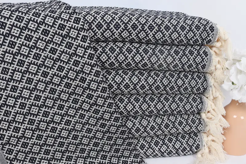 Turkish Tea Towel Navy Cotton Personalized Hand Towel, 20x38 Inches