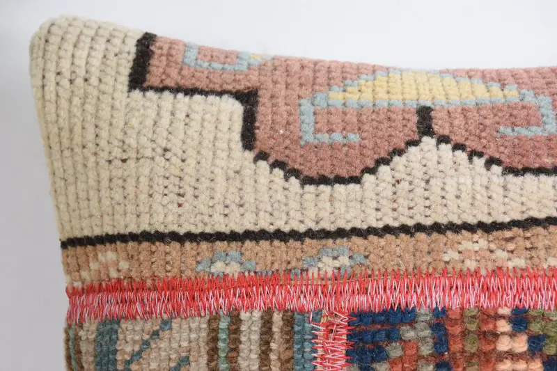 Throw Kilim Pillow, 14x14 Beige Cushion Case, Interior Designer Pillow, Vintage Kilim Pillow, Handmade Throw Pillow, Pillow, Kilim Rug Pillow Cover - 2