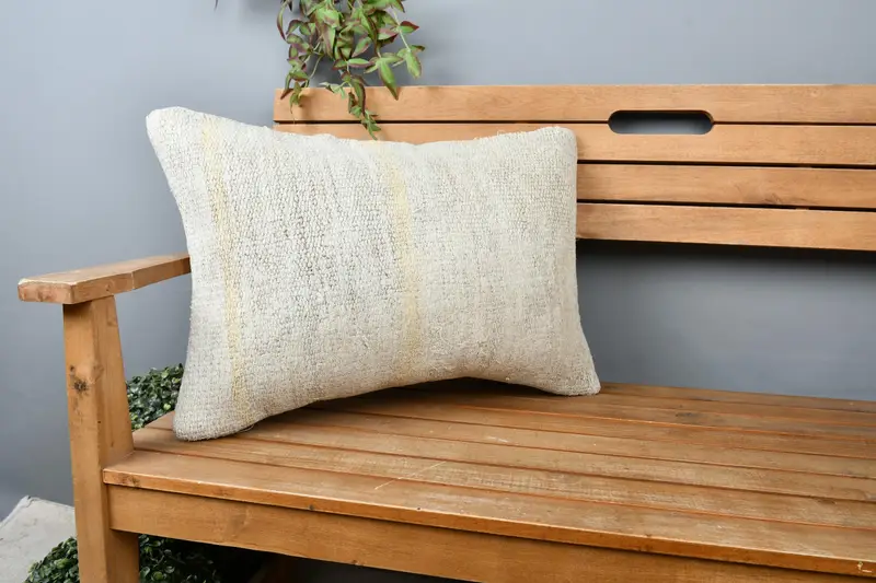 Pillow for Sofa, Aesthetic Cushion Case, Interior Designer Pillow, 16x24 Beige Pillow Sham, Boho Pillow, Cushion, Outdoor Cushion, Bench Cushion - 1
