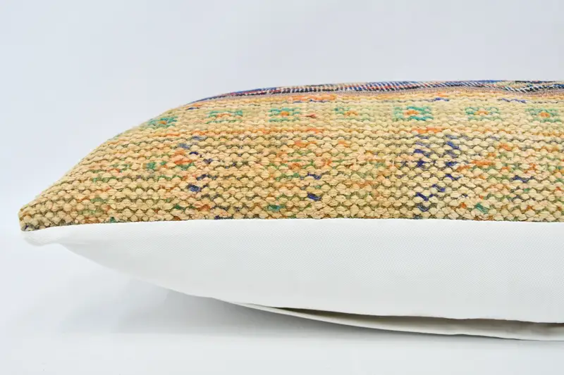 Sofa Pillow, Boho Pillow, Throw Kilim Pillow, Vintage Pillow, Vintage Pillow Case, Cushion Cover, Tapestry Cushion Case, 16x36 Blue Cushion - 5