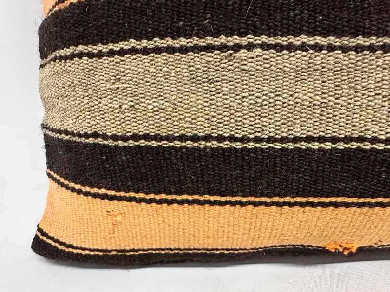 Interior Designer Pillow, Turkish Pillow, Boho Throw Pillow, Rustic Cushion Case, Turkish Kilim Pillow, 12x43 Brown Cushion Cover, Cushion Case - 4