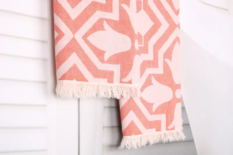 Turkish Towel Beach, Organic towel, Gifts For Him, Guest Towel, Handwoven Turkish bath towel, Bathroom Towel, 68x36 Cotton Tulip Patterned Towel - 8