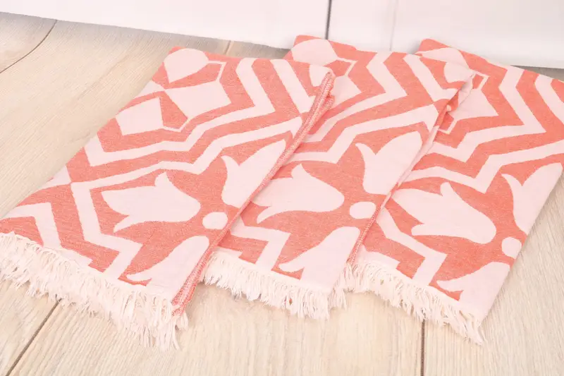 Turkish Towel Beach, Organic towel, Gifts For Him, Guest Towel, Handwoven Turkish bath towel, Bathroom Towel, 68x36 Cotton Tulip Patterned Towel - 7