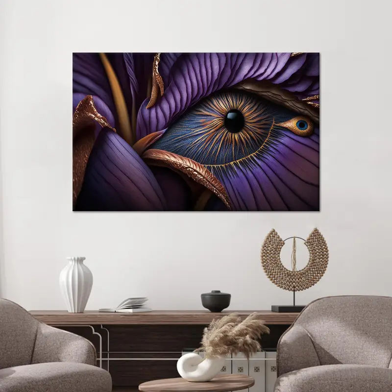 Luxury Abstract Purple Canvas: Elegant Printed Art for Your Space