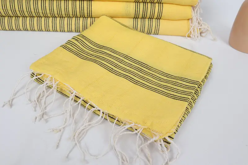 70x40 Cotton Striped Towel, Cotton towel, Turkish hand towel, Gym Towel, Bridesmaid Gift Towel, Xmas Gifts, Fringed Turkish towel for poolside - 4