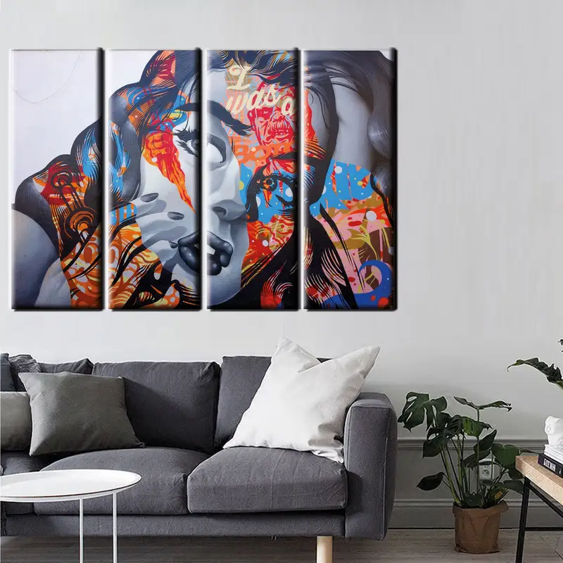 Abstract Woman Canvas, Woman Wall Art, Woman Canvas, Colorful Portrait, Woman Print, Woman Poster, Abstract Wall Art, Colorful Abstract Art - 4