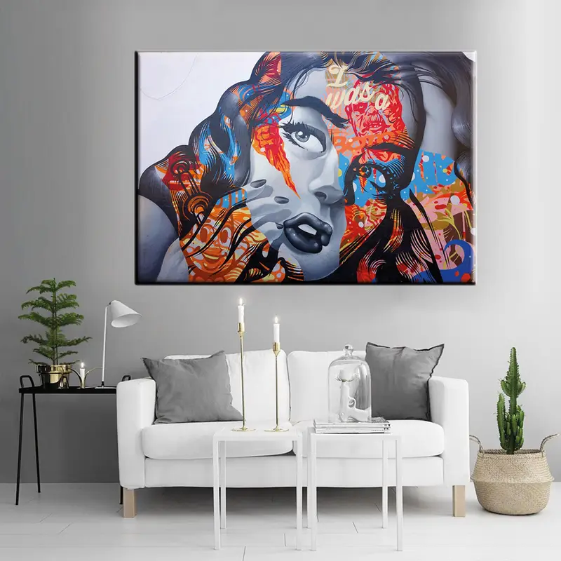 Abstract Woman Canvas, Woman Wall Art, Woman Canvas, Colorful Portrait, Woman Print, Woman Poster, Abstract Wall Art, Colorful Abstract Art - 2