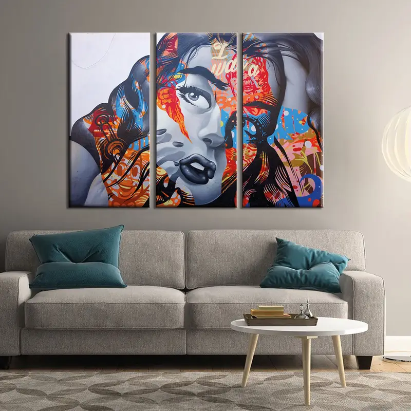 Abstract Woman Canvas, Woman Wall Art, Woman Canvas, Colorful Portrait, Woman Print, Woman Poster, Abstract Wall Art, Colorful Abstract Art - 3