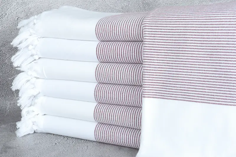 Lightweight towel, 70x40 Cotton Striped Towel, Fringed Turkish peshtemal beach towel USA, Absorbent towel, Wedding Shower Gift, Turkish bath towel - 1