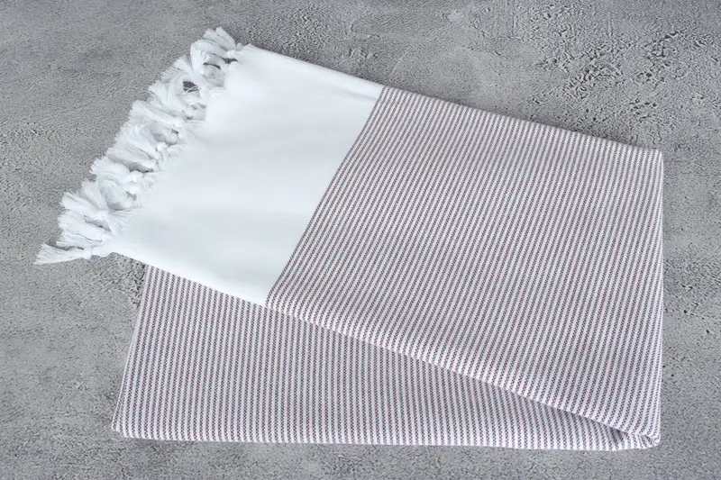 Lightweight towel, 70x40 Cotton Striped Towel, Fringed Turkish peshtemal beach towel USA, Absorbent towel, Wedding Shower Gift, Turkish bath towel - 6