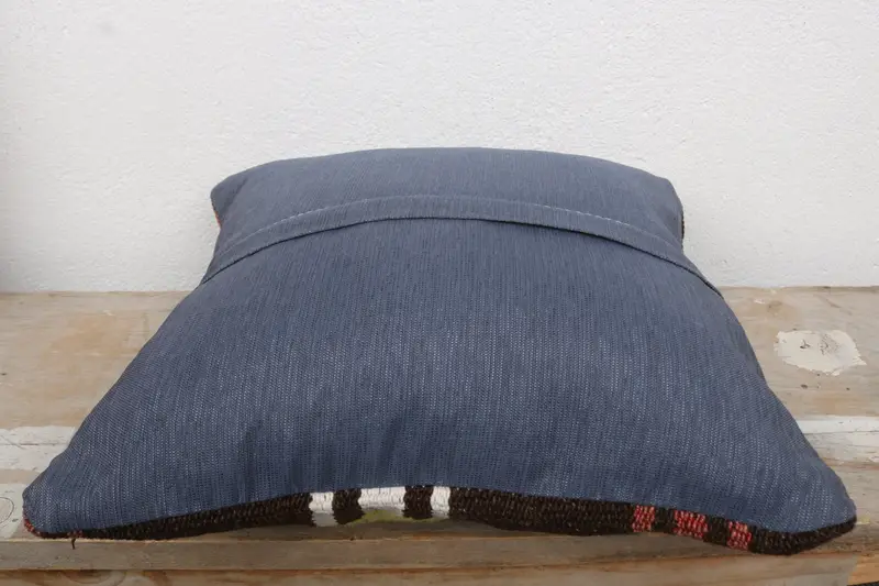 Pillow for Couch, Chair Cushion, Turkish Pillow, Authentic Cushion Cover, 14x14 Brown Cushion Cover, Vintage Kilim Throw Pillow, Pillow Cover - 7