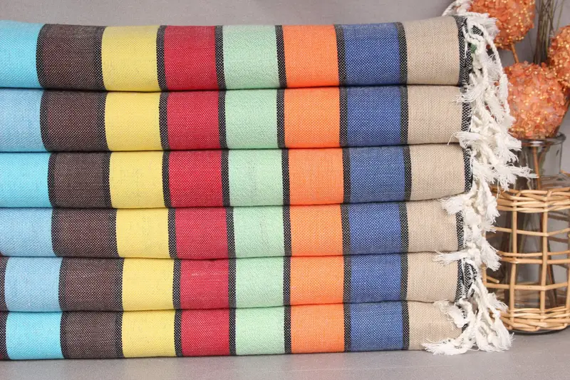 Embroidery Towel, Turkish Towel Beach, Personalized Wedding Gift For Couple, Organic Turkish towel, 70x40 Cotton Rainbow Towel, Best Beach Towel - 2