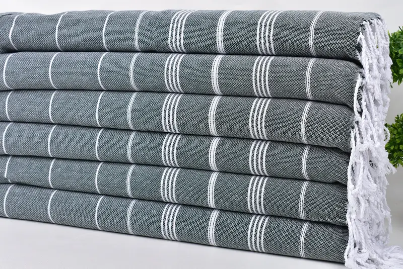 Gym Towel, Wedding Gift Ideas, Monogram Hand Towel, Spa Towel, Gift For Him, Personalized Kitchen Towel, 38x18 Cotton Striped Towel, Bathroom Towels - 3