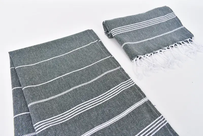 Gym Towel, Wedding Gift Ideas, Monogram Hand Towel, Spa Towel, Gift For Him, Personalized Kitchen Towel, 38x18 Cotton Striped Towel, Bathroom Towels - 7