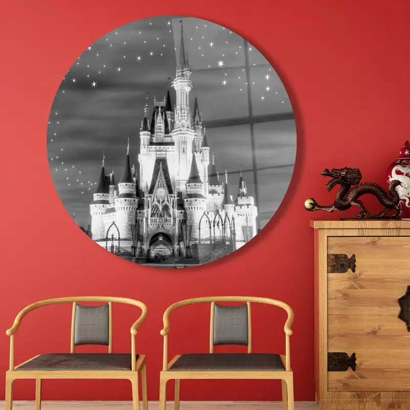 Enchanted Night Sky Printed Glass: Elegant Disney-Inspired Design