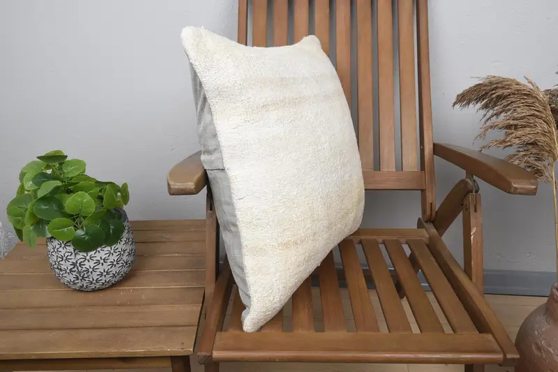Turkish Corner Pillow Sham, 20x20 Beige Cushion Cover, Oriental Cushion Case, Turkish Kilim Pillow, Pillow Cover, Vintage Pillow, Kilim Pillow - 2