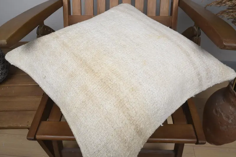 Turkish Corner Pillow Sham, 20x20 Beige Cushion Cover, Oriental Cushion Case, Turkish Kilim Pillow, Pillow Cover, Vintage Pillow, Kilim Pillow - 4