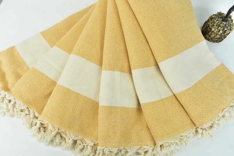 96x80 Cotton Diamond Towel, Throw Blanket for Bed, Custom Shower Curtain, Tablecloth, Turkish Bedspread, Boho Throw Blankets, Monogram Blanket - 4