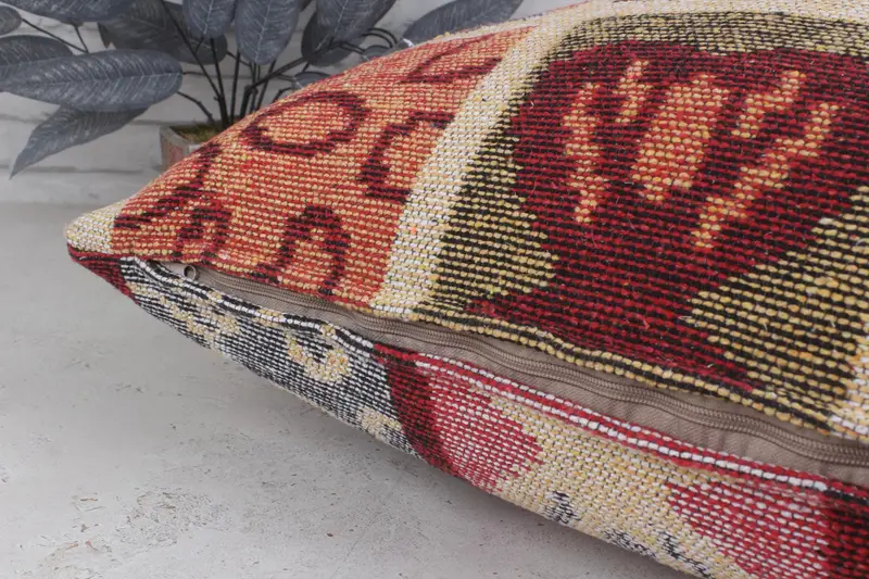 Pillow for Couch, Pillow for Sofa, 28x28 Beige Cushion Cover, Vintage Pillow, Cushion, Colorful Pillow Case, Floor Pillow, Sofa Bolster Cushion - 6