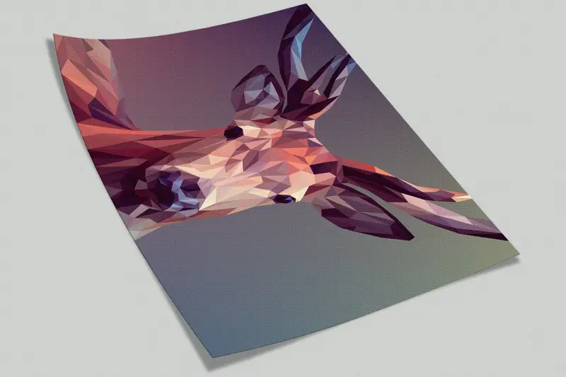 3d Wall Paper, Deer Mural, Wall Paper Peel and Stick, Animal Wall Print, Modern Wall Paper, , Abstract Wallpaper, Polygon Deer Mural, - 8