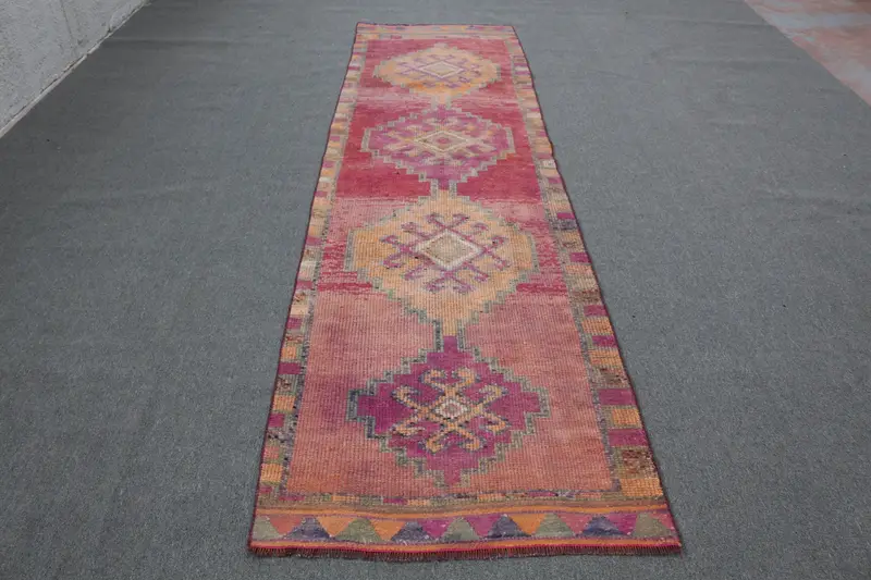Vibrant Orange Rug, Oriental Pattern 11x10,96 ft