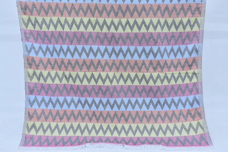 Peshtemal Towel, Lightweight Turkish towel, 70x40 Cotton Zigzag Design Towel, Turkish beach towel, Wedding Day Gift For Bride, Organic Cotton Towel - 1