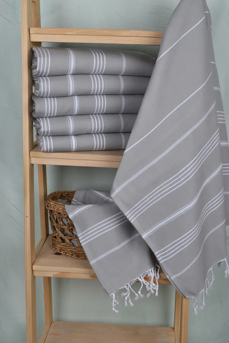 Bachelorette Gifts, Gifts For Him, Anniversary Gift For Her, 70x40 Cotton Striped Towel, Soft towel, Organic cotton peshtemal for spa and beach - 3