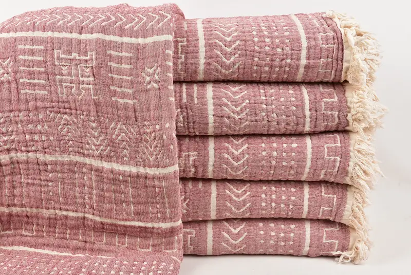 Decorative Blanket, Aesthetic Blanket, 92x80 Cotton Ethnic Design Towel, Bridesmaid Gifts, Organic Beach Blanket, Woven Blanket, Maid Of Honor Gift - 1